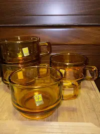在飛比找Yahoo!奇摩拍賣優惠-日本昭和時期復古風格玻璃杯 SOGA GLASS琥珀色咖啡杯