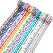 16 Rolls Boho Floral Cactus Washi Tape Papercraft Planner Supply Craft Scrapbook