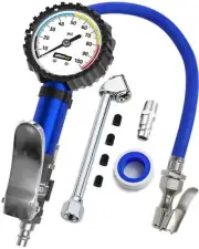 Tire Inflator with Pressure Gauge and Longer Hose - Most Accurate Heavy Duty ...