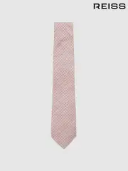 Reiss Soft Pink Aurelio Silk Pin-Dot Tie (F24386) | $135