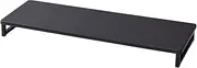 DTS-8025(BK/BK) Monitor Stand, Width 31.5 x Depth 9.8 x Height 3.1 inches (80 x 25 x 8 cm), Keyboard Storage, PC Stand, Easy Assembly, Black/Black