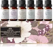 6 Pack Aromatherapy Essential Oils Diffuser for Home Car Oil Diffuser Essential Oils Lavender Jasmine Rose Essential Oil Fragrance of Flower Essential Oil Gift Set Fragrance Oil for Candle Making 10ML