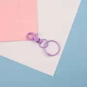 70mm Swivel Clasps Lanyard Snap Hook Claw Clasp with Ring for DIY Purple 5Pcs