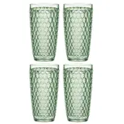 4x Tate Geometric 450ml Highball Acrylic Tumbler Drinking Water Round Cup Forest