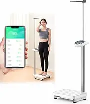 Professional Digital Physician Scale-with LCD Display, Height Measurement Range: 70-190cm, Load-Bearing 200kg, Household Precision Health Scale, for Weight/Height/BMI Measurement,White