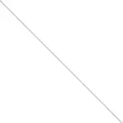 14k White Gold .8mm Round Diamond-Cut Wheat Chain Bracelet / Anklet 9 Inch