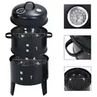 vidaXL 3-in-1 Charcoal Smoker BBQ Grill 40x80 cm HEE