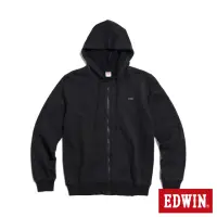 在飛比找momo購物網優惠-【EDWIN】男裝 小徽章連帽拉鍊外套(黑色)