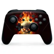 Nintendo Switch Pro Controller Skin Decal Vinyl Wrap - Fire Skull in Flames
