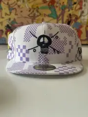 New Era 59FIFTY STUSSY Fitted Hat Sample Cap 7 3/8 Purple White Super Rare!!