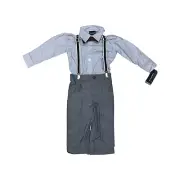 Boys' Set with Shirt, Pant, Suspenders, and Bow Tie 12M