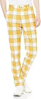 [アドミラル] ADMA217 Men's Golf Pants, Logo Checkered, Tapered Pants