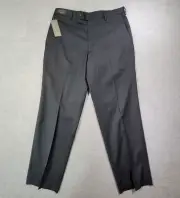 Dockers Pants Mens 34x32 Black Flat Front Relaxed Straight Wool Blend NWT