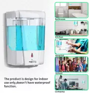 700Ml Automatic Soap Dispenser Wall Mount Touchless Sensor Dispenser for Gel
