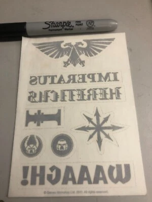 Warhammer 40K Classic Imperatus Heretic Waaagh! Decal Transfer Sheet 2011 OOP