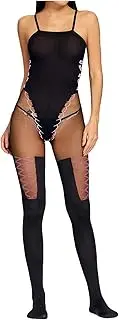 [Generic] and Lingerie Robe for Women Underwear Open Crotch Sleepwear Bodysuit Sexy Role Play Lingerie for Women