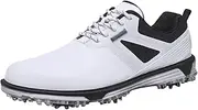 [JiuQing] Men's Golf Shoes Waterproof Spikeless Leather Golf Trainers Anti Slip Breathable