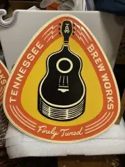 TENNESSEE BREW WORKS GUITAR PICK MUSIC INSPIRED BEER SIGN TIN TACKER. NEW