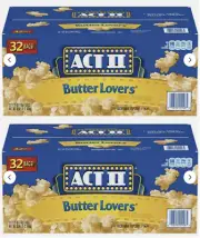2 pack ACT II Butter Lovers Microwave Popcorn (2.75 oz., 32 pk.) - free shipping