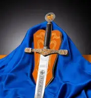 Excalibur Crown Sword Unique Handmade Knights Medieval King Arthur w Gift Plaque