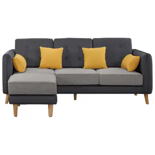 Hampton 漢汀堡 里歐納L型灰色布沙發(沙發床/沙發/休閒椅/休閒沙發)