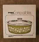 VINTAGE PYREX SPRING BLOSSOM GREEN 4 QT. BIG BERTHA NEW IN BOX SEALED! 664-1