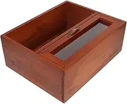 Gadpiparty Vintage Storage Box Cup Desktop Cabinet Table Top Cabinet Counter Top Countertop Accessories Wall Display Shelf for Collectibles Mini Figure Display Case Brown Acrylic
