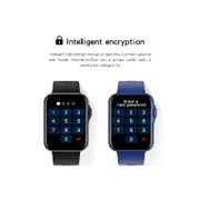 Women Smart Watch Full Touch HD Screen Smart Watch Sport Tracker Calling SmartWatch Heart Rate BP ECG With Music Playback Watch - Black silicone