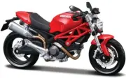 Maisto Ducati Monster 696 Motorcycle, Red 31189 - 1/12 Scale Diecast Model Toy C