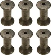 uxcell 6Pcs Wooden Bobbins, 1.18" x 1.89"(WxH) Unfinished Wooden Spools Wire Weaving Bobbins Empty Thread Spools for Crafts DIY Art Embroidery Sewing Thread Twine, Brown