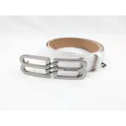 Balenciaga Q:4 / Canvas Embossed Coated Signature Belt in White BNWB 85