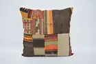 Designer Pillows, 28"x28" Brown Pillow Case, Pillow Covers, Kilim Pillow Cases