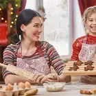 Engraved Embossing Rolling Pin Pastry Roller Festive Christmas Wooden Pins