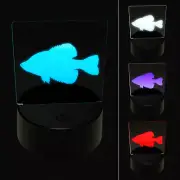 Crappie Fish Silhouette 3D Illusion LED Night Light Sign Lamp