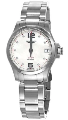 Longines Conquest V.H.P. 36MM Diamond Women's Watch L3.316.4.87.6