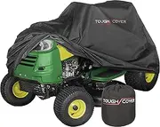 Tough Cover XL Lawn Tractor Cover Heavy-Duty 600D Marine Grade Fabric, Universal Fit Lawn Mower and Riding Mower Cover, Covers Against Water, UV, Dust, Dirt, Wind for Outdoor Lawn Mower Storage (Black)