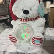 NEW HUG ME PLUSH POLAR BEAR LIGHTS SOUND MOTION SINGS “WISH U A MERRY CHRISTMAS”