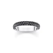 Genuine THOMAS SABO Thin band ring with black zirconia