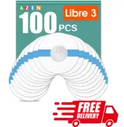 AZEN 100 Pack Freestyle Sensor Covers for Libre 3, Waterproof Adhesive Patches