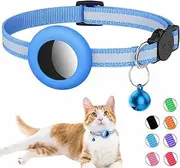 Airtag Cat Collar, Reflective Airtag Cat Collar with Bell andPrefect Size Waterproof Airtag Holder in 3/8" Width, BeautifulCat Collar with Breakaway