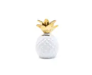 Pineapple Coin Piggy Bank Decorative Ceramic Pineapples Shaped Save Money Cans - White