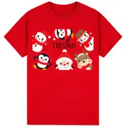 100% Cotton Christmas Adult Unisex T-shirt Mens Tee Top Santa Xmas Party Custume - Christmas Cheer Crew (Red)