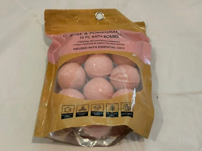 alchemy living essential oil-infused bath bombs 10-count ROSE & POMEGRANETE