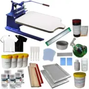 Full Set 1 Color Screen Printing Press Kit DIY Silk Screen Printer Supply Kit