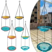 Easily Cleanable Double Layer Hanging Bird Bath and Feeder Set Outdoors
