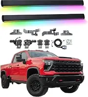 BJOHQ Electric Running Boards Compatible for Chevrolet Silverado 2024-2025 with Light, SUV, Off-Road & Pickup Trucks - Retractable Truck Steps & Nerf Bars