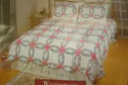 NWT Woodstock QUILT Patchwork Wedding Ring Full Queen Hand Quilted 86" x 86"