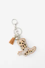 [Supré] Supré - Leopard Cowboy Boot Bag Charm - Leopard/cowboy boot OS LEOPARD/COWBOY BOOT