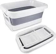 ddLUCK Collapsible Dog Bathtub, Portable Pet Bathtub, Foldable Sturdy Bathtub for Puppy Small Dogs Cats with Strong Support, Grey…