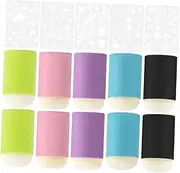 LALAFINA Practical Dauber Set 15pc Finger Brush Painting Tool Ink Tool Stylish Portable Ruler Templates for